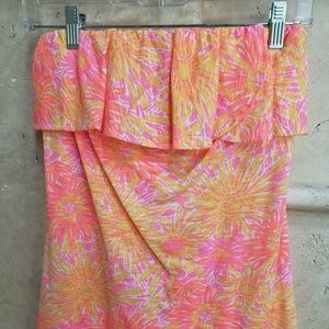 Lilly Pulitzer Pink Firework Strapless Top